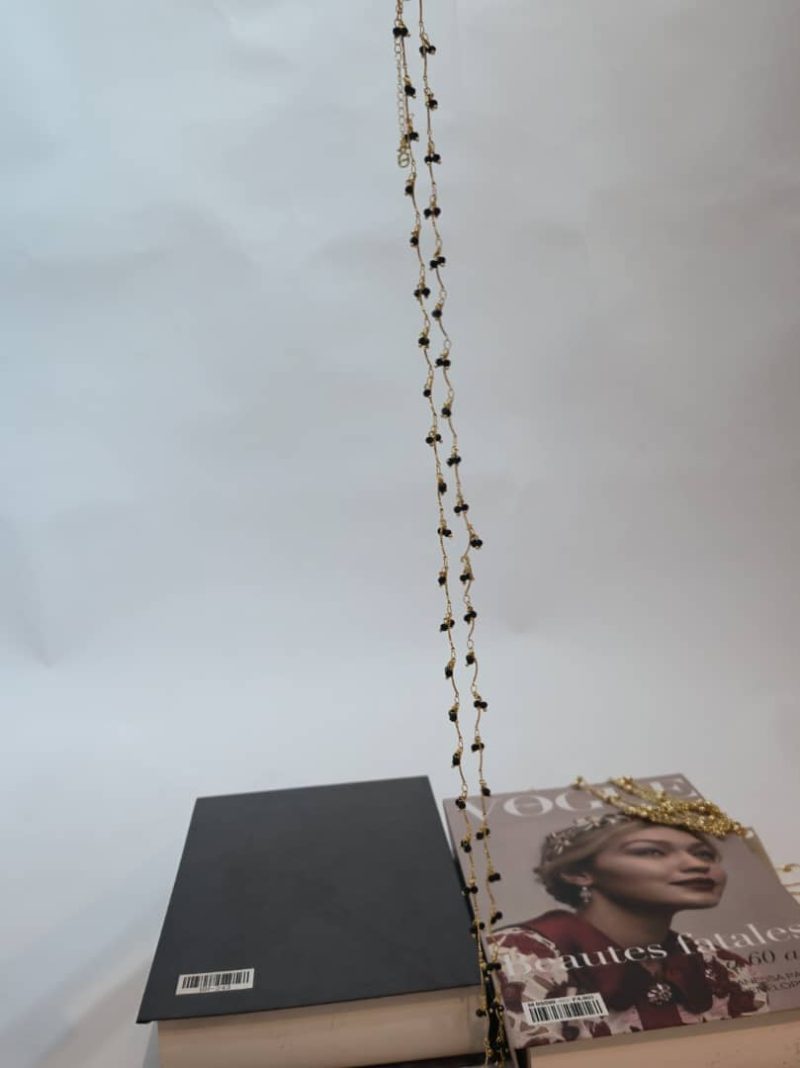 Fancii Long Chain with Black Beeds