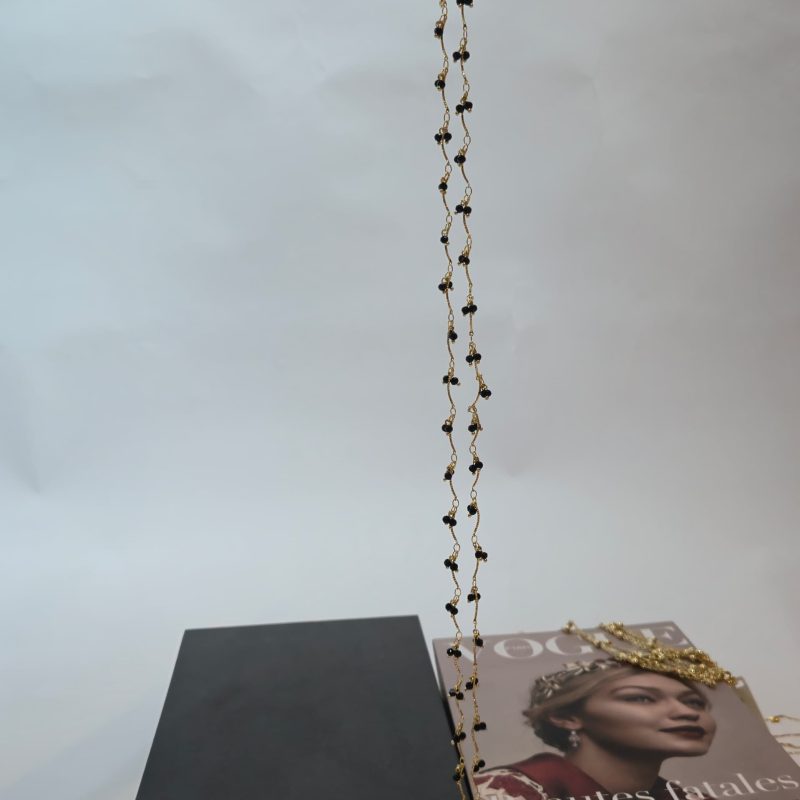 Fancii Long Chain with Black Beeds