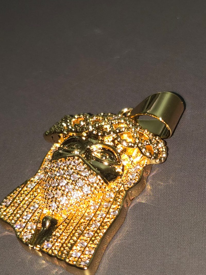 Fancii Samurai Studded Gold Pendant