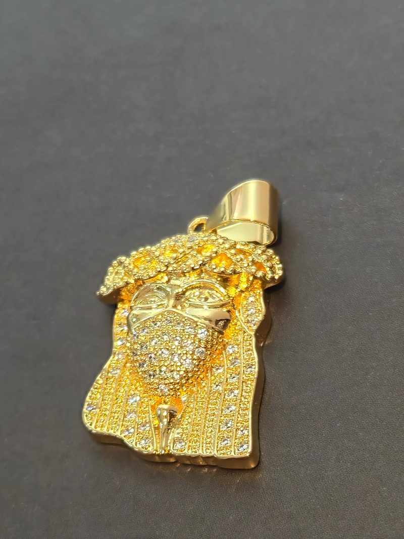 Fancii Samurai Studded Gold Pendant